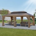 thumbnail image 2 of 12*20FT patic gazebo, alu gazebo with steel canopy, Outdoor Permanent Hardtop Gazebo Canopy for Patio, Garden, Backyard 00010, 2 of 5