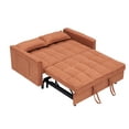 thumbnail image 6 of Modern Corduroy 3 in 1 Convertible Sleeper Sofa Bed with Back and 2 Pillows, Pull-Out Bed Loveseat with Pockets for Living Room , Bedroom (Orange), 6 of 7