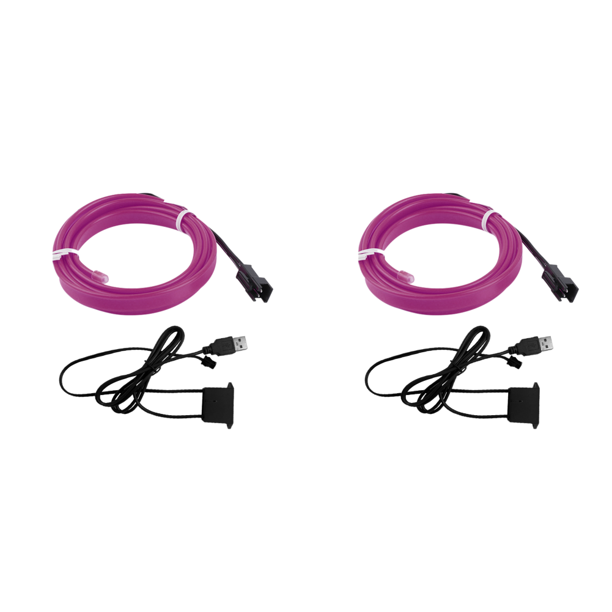 Iluminación Interior Interfaz USB de luz fría de 10 pies 5V para la modificación del interior del automóvil (púrpura)