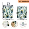 thumbnail image 5 of Yayeee 2 Pack Qtip Holder Bathroom Cotton Swab Canister with Lid Clear Dispenser Set, Peacock Feather, 5 of 6