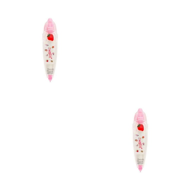 ZLight Correction Tape Cute Appearance Sweet Gift Handily Gripped Accessories Sticker Corrector Office DIY Prop Replaceable Writing Strawberry Pattern 2Set