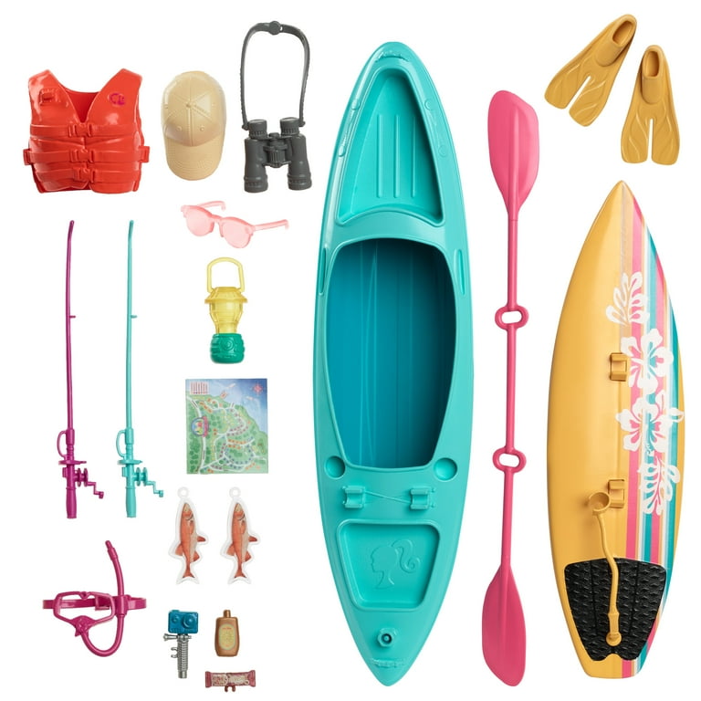 Barbie World Kayak & Surf Playset with 17 Camping Accessories [Walmart  Exclusive]