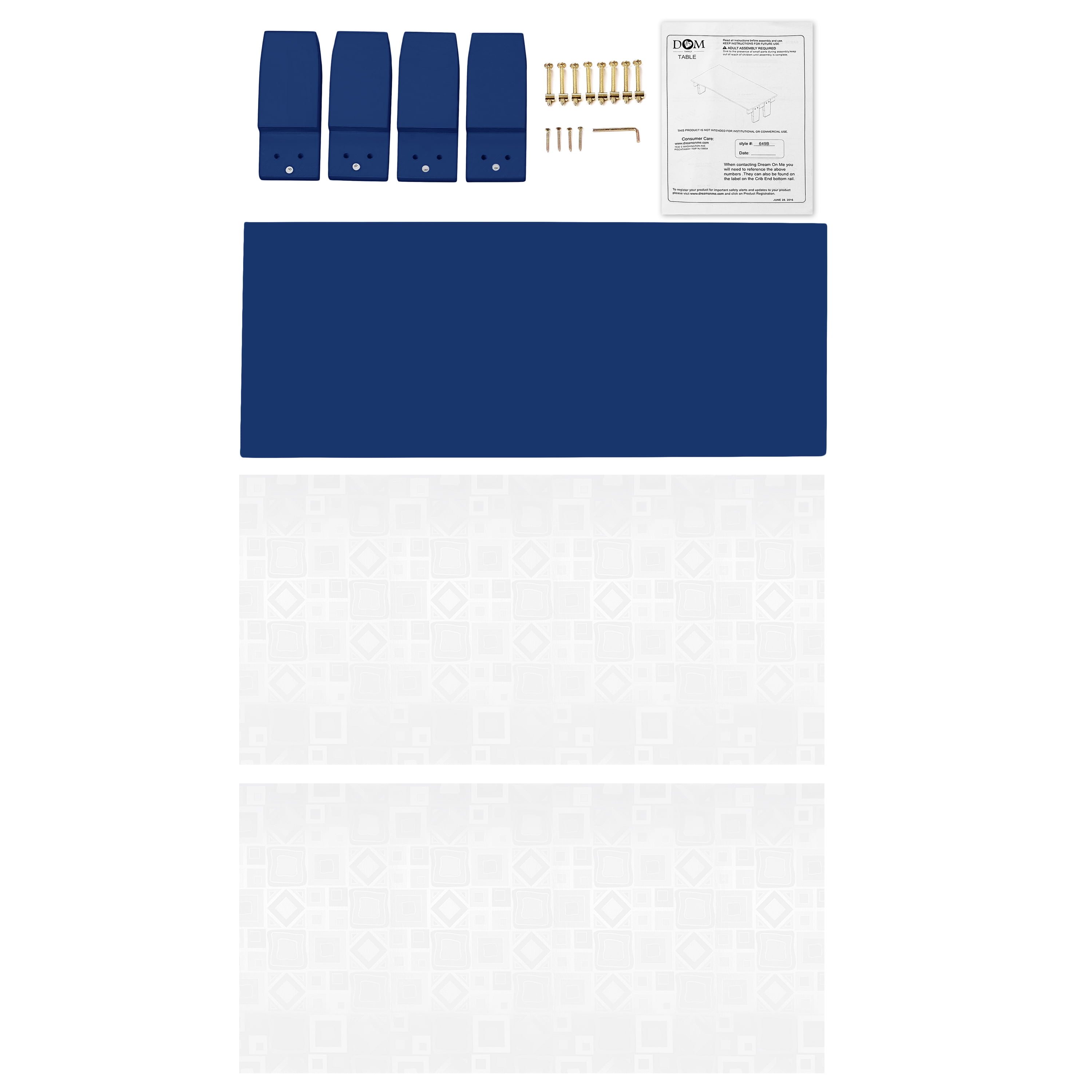 Dream On Me 3 in 1 Toddler Bed Convertible Kit, Dark Blue