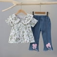 thumbnail image 2 of Agkizg Summer Girls Outfit Sets,Toddler Girls Clothing Sets,Short Sleeve Tops and Long Pants Outfit Set Graphic Comfortable and Cute Loungewear Sets Casual 2 Piece Outfits, 2 of 5