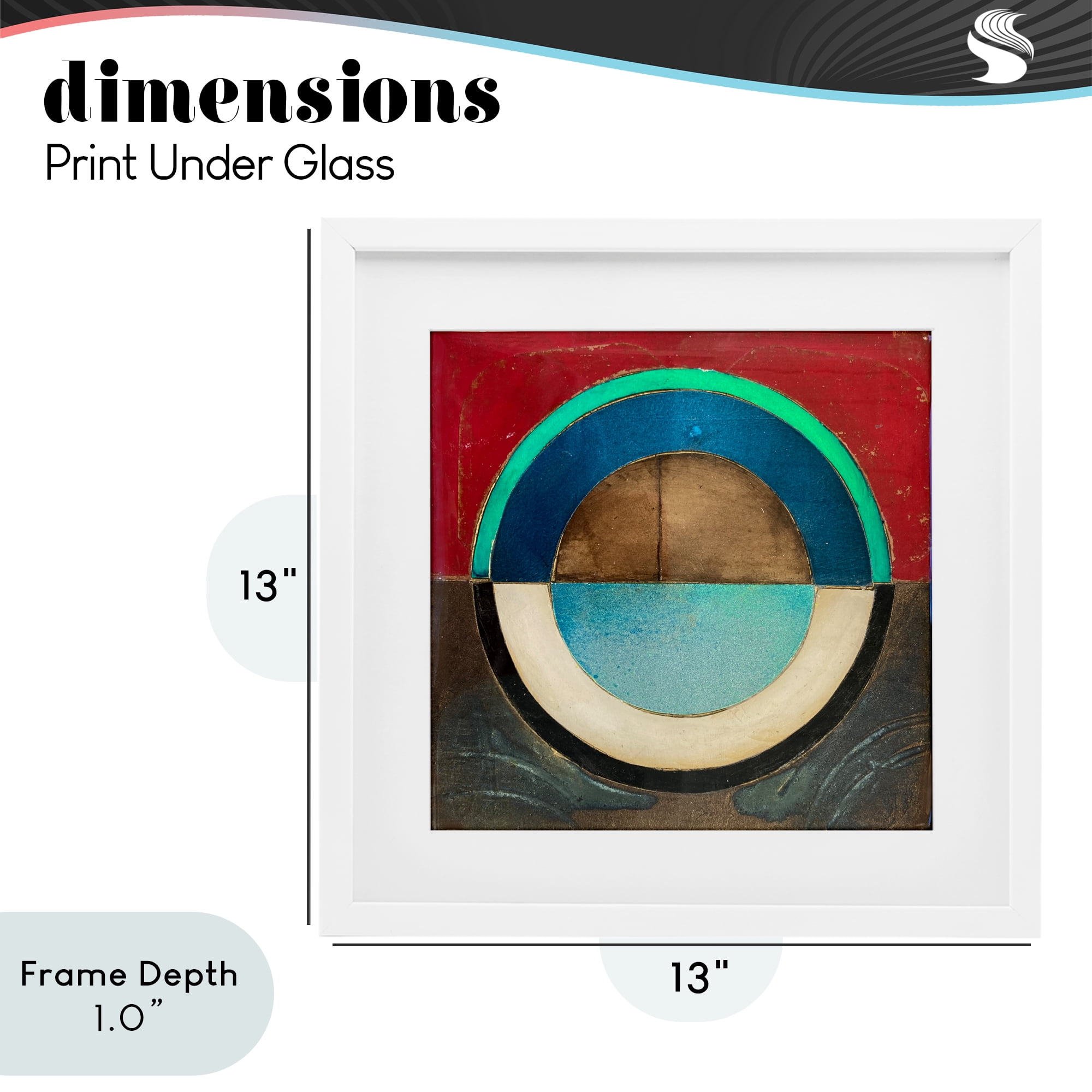 Stupell Industries Round Distressed Circle White Framed Print Under Glass, design by Matthew Finger
