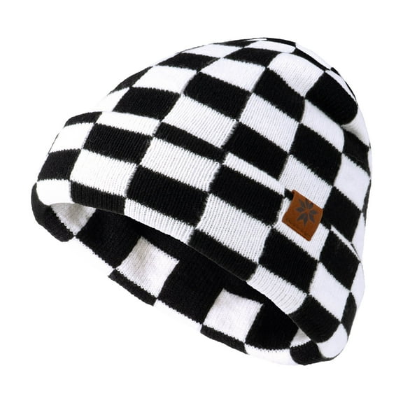 Britt's Knits Check Mate Stretchy Knit Beanie - Black (Kid's)