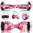 thumbnail image 5 of LIEAGLE Bluetooth Hoverboard, 6.5" Hover Board with LED Lights, 9MPH All-Terrain Two-Wheel Self Balancing Flash Wheel Electric Scooter for Kids & Adults, Camouflage Pink, 5 of 8