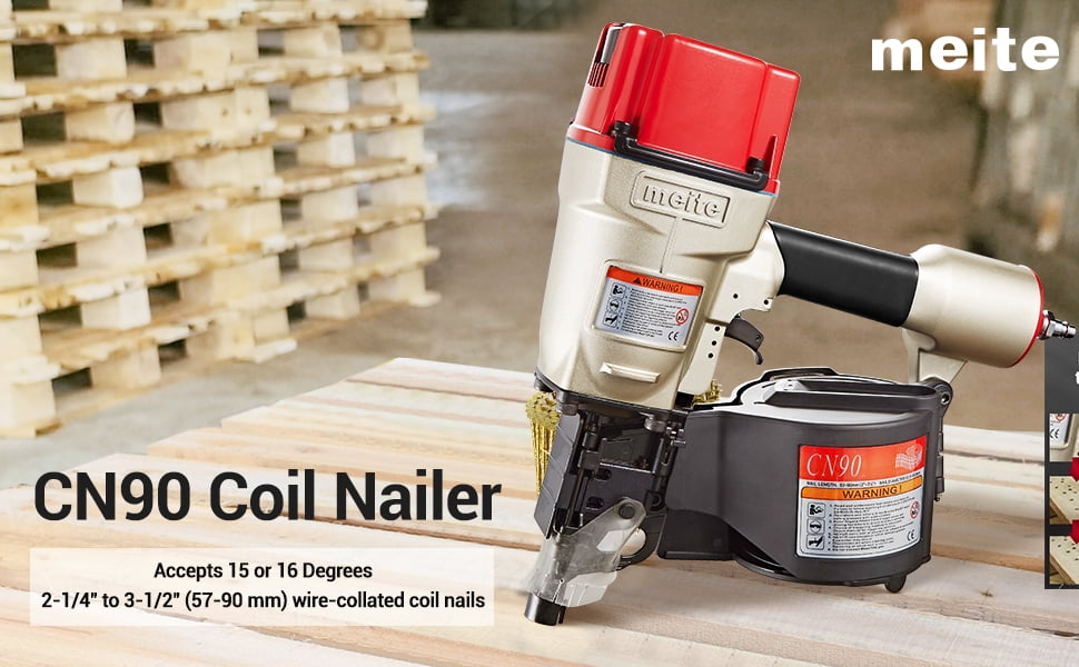 MEITE CN90 Pneumatic Coil Siding Nailer Nail Gun