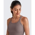 thumbnail image 4 of G4Free Barefeel Cropped Workout Tops for Women Built in Bra Removable Padded Longline Sports Bras Racerback Yoga Tops, 4 of 8