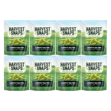 Harvest Snaps Veggie Chips Baked Green Pea Snacks Lightly Salted 3.3 oz 8 Count – Gluten Free, Plant Based Protein, Crunchy Healthy Snack