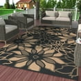 thumbnail image 4 of KUETH 9'x12' Outdoor Rug Waterproof Plastic Reversible Floral Patio Camping Outside Carpet,Black Brown, 4 of 6