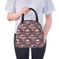 thumbnail image 6 of Fotbe colorful Skull rose Pattern Lunch Bag, Insulated Lunch Box, Small Leakproof Cooler Food Lunch Containers Reusable High Capacity Lunch Tote Bags for Work, Travel, Outdoor, 6 of 6