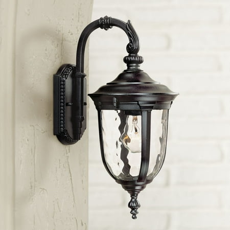 John Timberland Traditional Outdoor Wall Light Fixture Black 16 5 John Timberland Traditional Outdoor Wall Light Fixture Black 16 5 Hammered Glass For Exterior Porch Patio Com