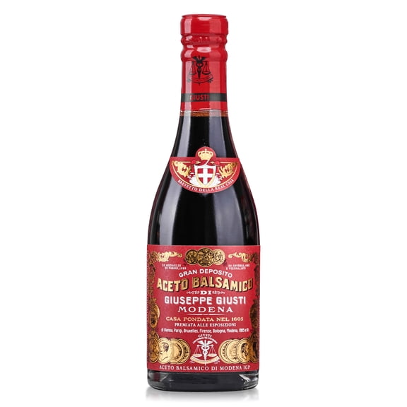 Giusti Italian Balsamic Vinegar of Modena IGP, Matured, Thick & Balanced Authentic Aceto Balsamico, 3 Gold Medals Gran Deposito from Italy - 8.45 fl oz (250ml) - Pack of 1