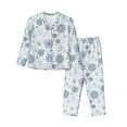 thumbnail image 1 of Balery Retro ice blue snowflakes Conjunto de Pijama con Estampado para Mujer, Conjunto de Dos Piezas con Manga Larga, Ropa de Dormir Suave con Bolsillos, Pijamas Cómodos-X-Large, 1 of 7