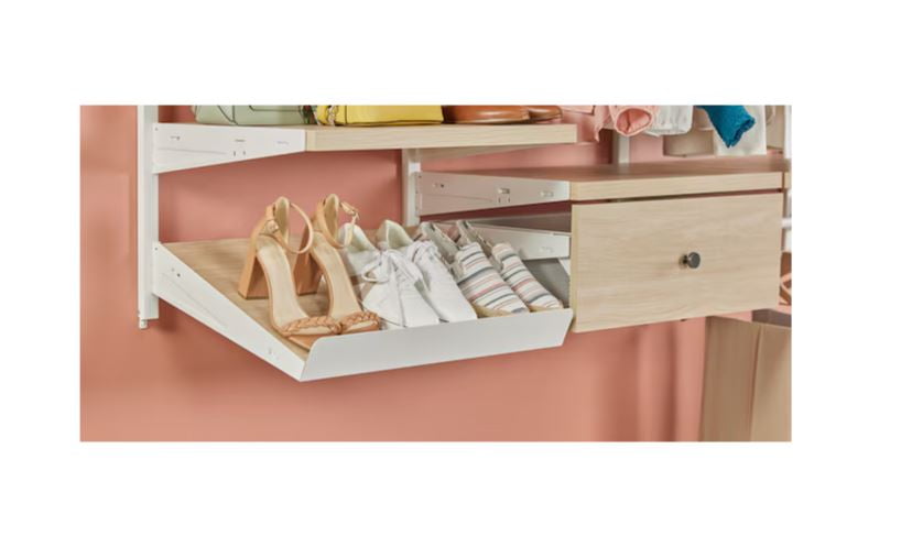 Origin 21 Edda 23.78-Inches x 7.12-Inches x 17.08-Inches Natural Oak Angled Shoe storage