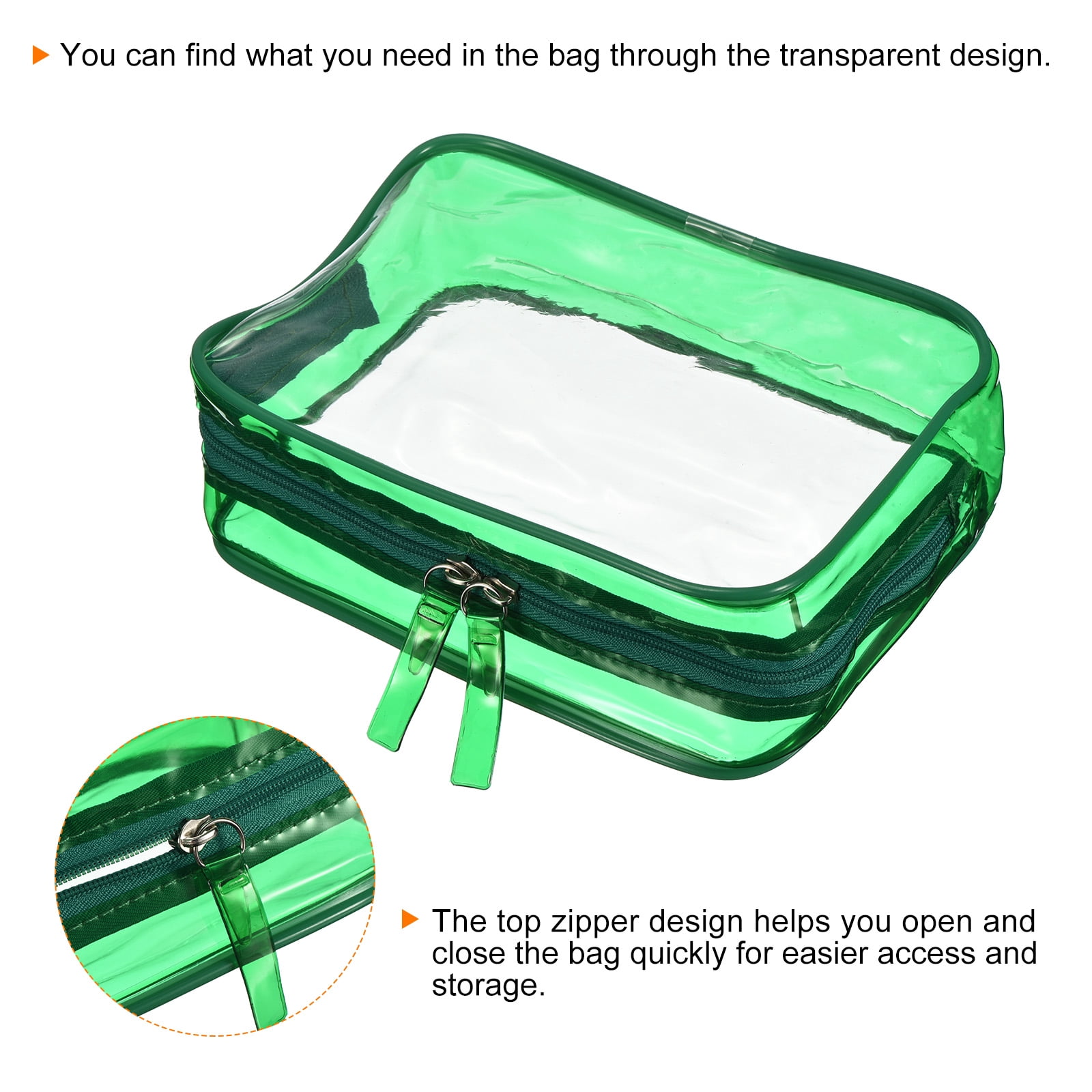 Unique Bargains 6.7'x2.4'x4.7' PVC Clear Travel Toiletry Bags