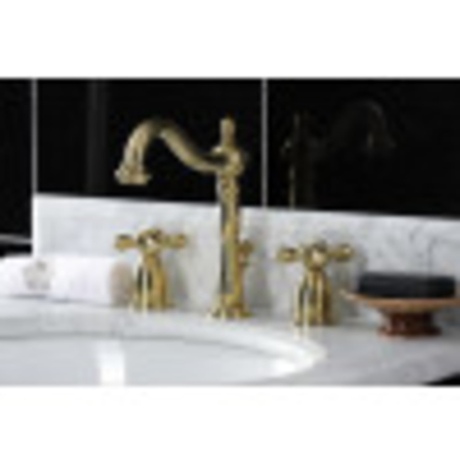 Kingston Brass KB1977AX 8 in. Widespread Bathroom Faucet, Brushed Brass
