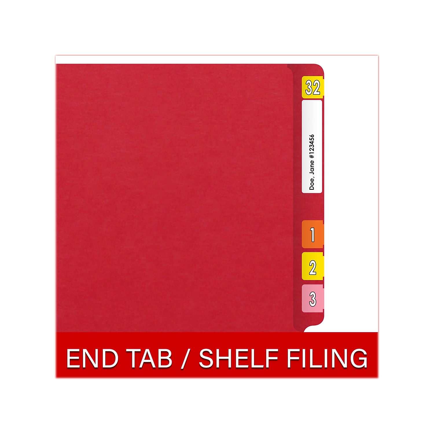 Medical Arts Press Heavy Duty End Tab File Folder Straight-Cut Letter Size Red 40/Box (S-09461-RED)