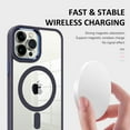 thumbnail image 3 of For Apple iPhone 14 Pro Max (6.7") Transparent Compatible with MagSafe Wireless Charging Hybrid Color Frame Shockproof Cover ,Xpm Phone Case [ Clear Purple ], 3 of 6