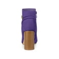 thumbnail image 2 of BLISSFUL STEP Ankle Boots Solid Round Toe Side Zip Buckle Heels Purple 7.5, 2 of 7