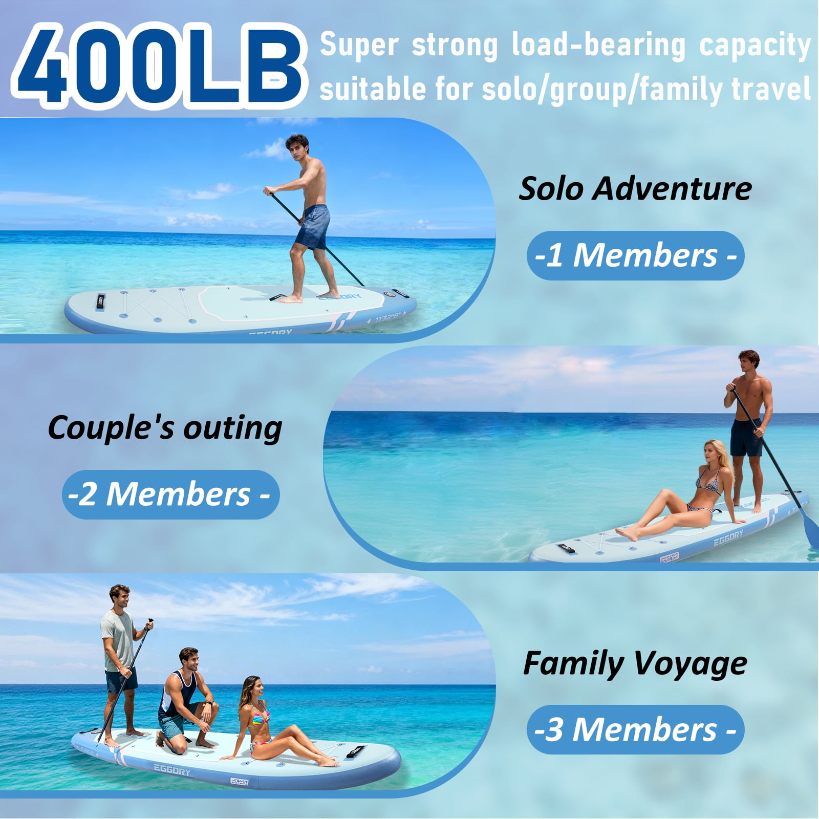 EGGORY 11ft Inflatable Paddle Board Ultra-Light Stand Up Paddle boards for all people with Premium SUP Accessories