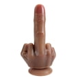 thumbnail image 1 of Cheap Soft Spoof Middle Finger Thick Dildo Gay Masturbators Silicone Dick Big Suction Cup Penis Anal Plug Sex Toy for Men Women, 1 of 1