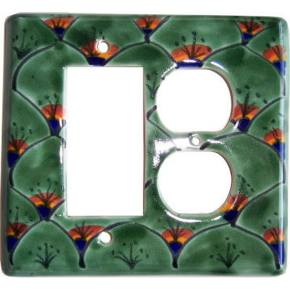 Peacock Talavera Decora-Outlet Switch Plate