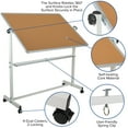 thumbnail image 3 of Flash Furniture HERCULES Series 53"W x 62.5"H Reversible Mobile Cork Bulletin Board and White Board with Pen Tray, 3 of 16