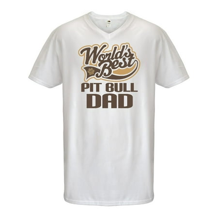 Pit Bull Dad (Worlds Best) Dog Breed Men's V-Neck (Best Trained Pitbull Ever)