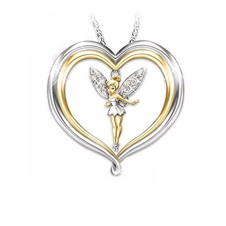 Fairy Tinkerbell Necklace - Ginger Lyne Collection Fairy Heart Pendant 20