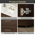 thumbnail image 2 of Deluxe Living 48" Bathroom Vanity with Marble Top, Fully-Assembled vanity with Ceramic Sink,Solid Wood Frame, Warm Elm, 2 of 9