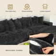 thumbnail image 2 of Advwin 110" Oversized L Shaped Sofa with Chaise, Comfy Plush 2-Piece L-Shaped Sectional Couches with 8 Pillows, Soft Fluffy Upholstered Sofa Bed for Living Room Apartment Bedroom, Black, 2 of 10