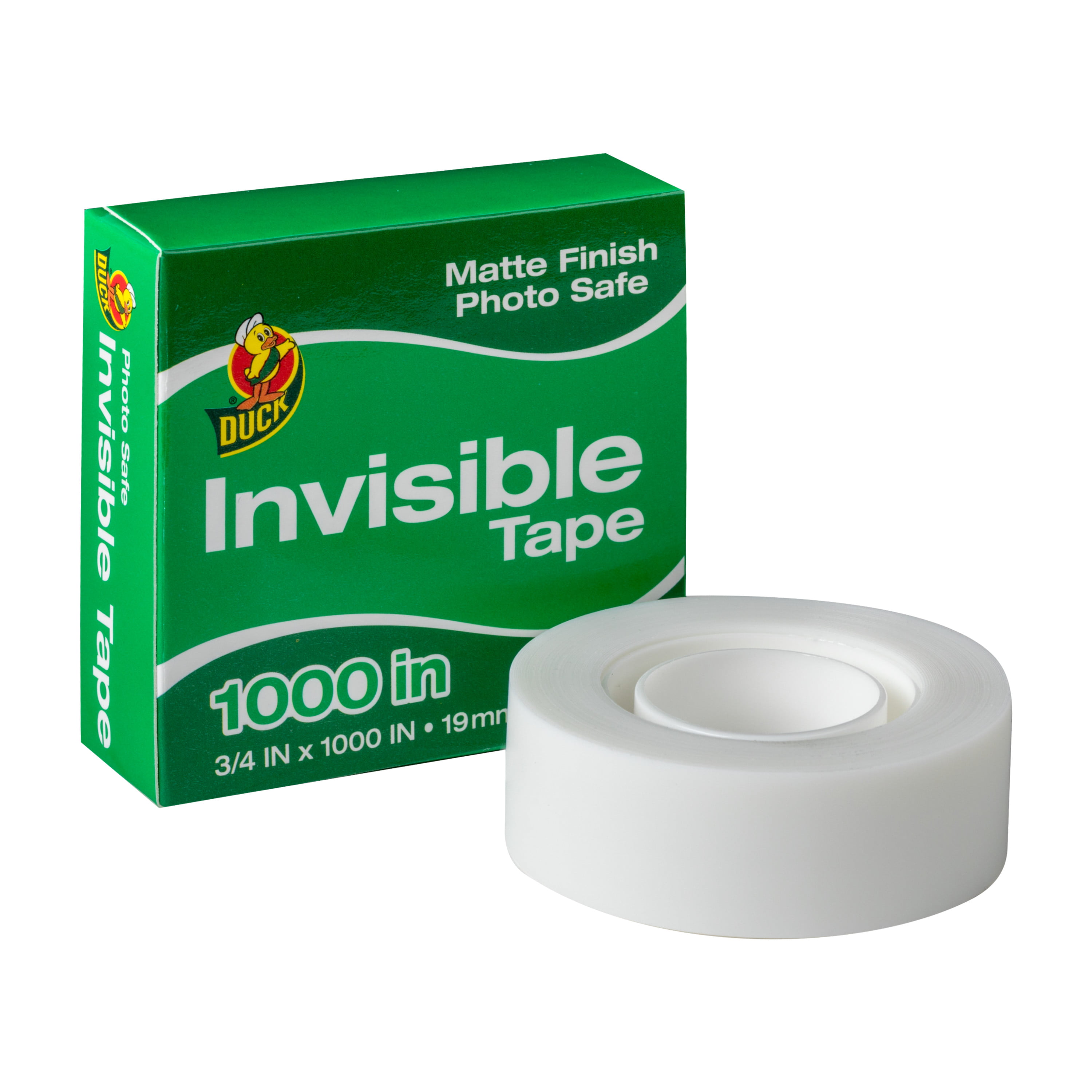 Duck Matte Finish .75 in. x 1000 in. Acrylic Multipurpose Clear Invisible  Tape, 4 Pack