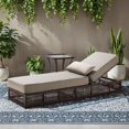 thumbnail image 3 of Opohoro Adjustable Outdoor Rattan Wicker Chaise Lounge for Patio, Poolside with Side Table and UV-Resistant 5" Thick Cushion - Gray, 3 of 12