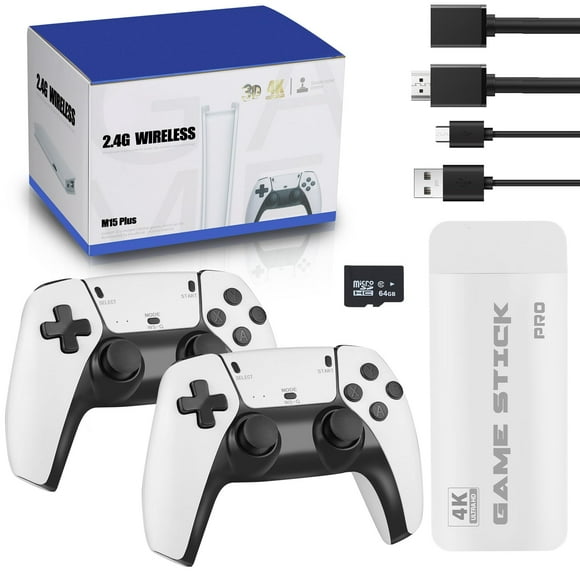 Retro Gaming Console with 40,000+ Classic Games, 23 Emulators, Dual 2.4GHz Wireless Controllers, 4K HD Output, Save & Load Function, Plug & Play, Compatible with TV/PC/Projector, 6
