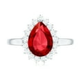 thumbnail image 4 of Rosec Jewels Lab Grown Ruby Ring with Diamond Halo for Women - 7X10 mm - AAAA Grade, 14K White Gold, US 3.00, 4 of 8