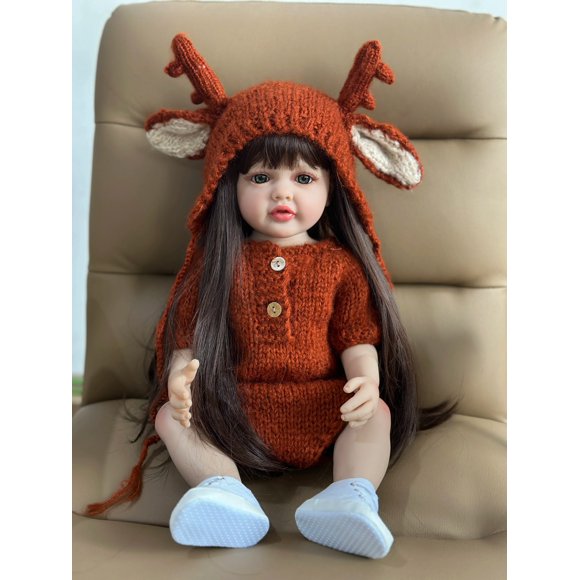 BZDOLL 55 CM 22 Inch Reborn Dolls Realistic Full Silicone Baby Bebe Newborn Girl Doll Princess Toddler Toy Gift
