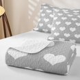 thumbnail image 4 of Erosebridal Minimalist Love Heart Quilt King for Girls, Cute Cartoon Style King Coverlet Set, 3 Pieces, 4 of 7