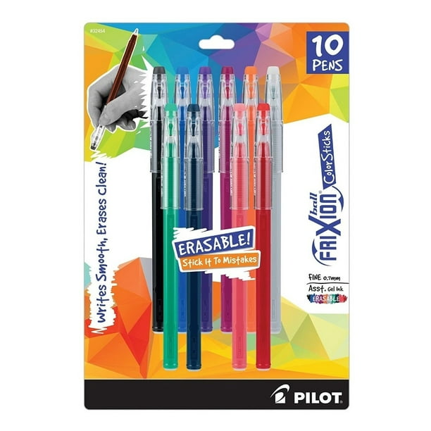 Juego De Plumas Gel Borrable 10pzs Pilot Frixion Fino 0.7mm