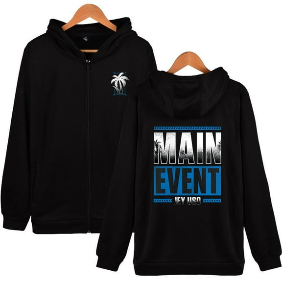 Jey Uso Main Event Zipper Hooded Sweatshirt Hip-hop Longsleeve Unisex Zip up Hoodies