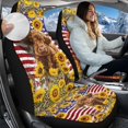 thumbnail image 2 of Uorisanigo 2 Pack Front Seat Covers, Soft Plush Auto Seat Protectors, Washable Highland Cow American Flag Automotive Seats Cover for Most Cars Trucks SUV, Easy Installation, 2 of 7