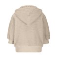 thumbnail image 6 of Little Girls Fuzzy Hoodies With Pocket Half Zip Up Pullover Sweater Warm Loose Sherpa Fleece Hooded Sweatshirt (7 Years, Khaki), 6 of 6