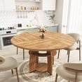 thumbnail image 1 of Kojooin 47 Inch Farmhouse Round Dining Table with Storage Shelf, Seats 4-6, Easy-Clean Surface and Adjustable Feet for Kitchen Living Room or Apartment, 1 of 7