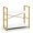 Gold, variant on PRZL 2 Tier Small Bookshelf, 24 Inch Width Free Standing Shelf, Industrial Book Shelves for Home Office, Bookcase Shelf Storage Organizer for Living Room, Rustic Oak Vintage Shelves & Metal Frame