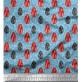 thumbnail image 1 of Soimoi Blue Silk Fabric Leaves,Berries & Egg Folk Art Fabric Prints By Yard 42 Inch Wide, 1 of 3