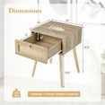 thumbnail image 3 of Gymax Nightstand Bedside End Sofa Table with Rattan Drawer for Bedroom & Living Room, 3 of 9
