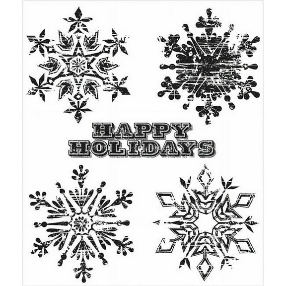 Stampers Anonymous Tim Holtz Cling Rubber Stamp Set, 7" by 8.5", Weathered Winter