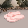 thumbnail image 4 of Lightweight Non Slip Flip Flops for Womens Open Toe Quick Drying Shower Sandals Low Platform Beach Thong Slides Pink Size 7, 4 of 5
