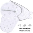 thumbnail image 2 of Mama Cheetah Preemie Swaddle Blanket, Organic Cotton Swaddle Wrap Sleep Sack, Up to 7 Pounds, 2 of 8